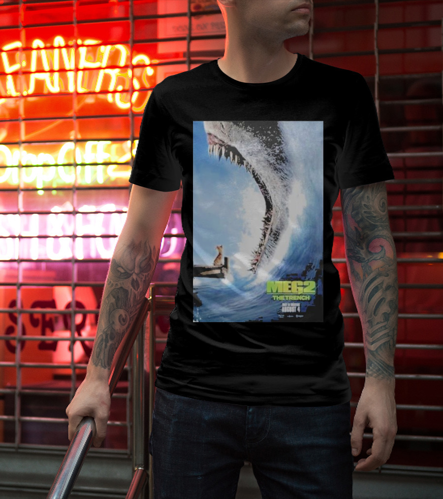 MEG 2 The Trench Shark Image Theater Release August 4 T-Shirt