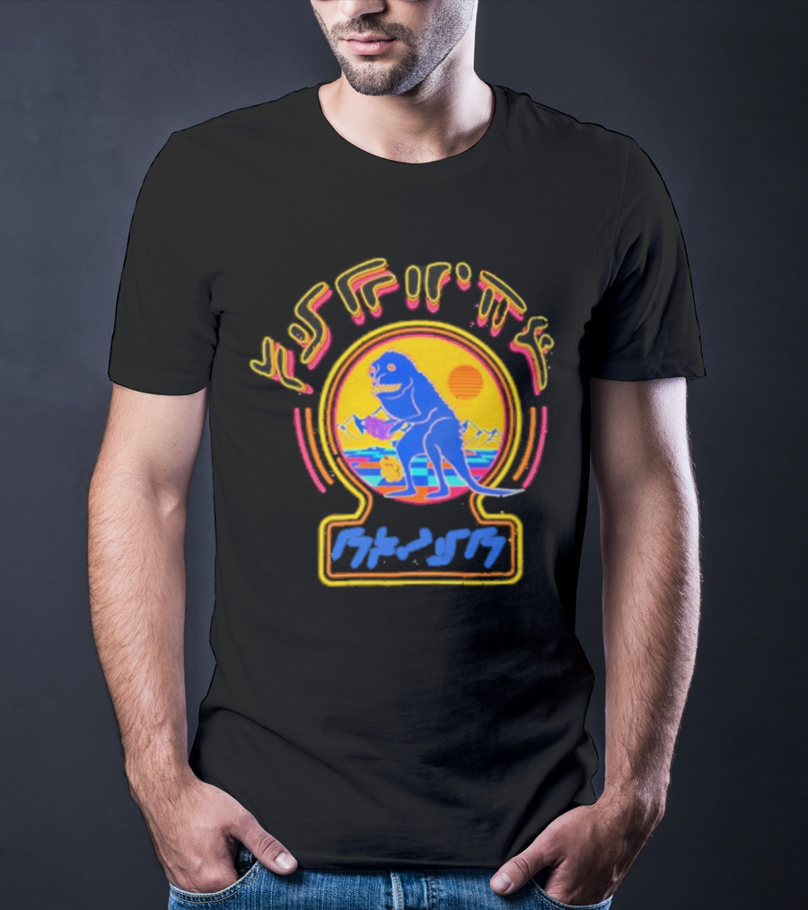 Star Lord Peter Quill Retro Dinosaur Sunset T-Shirt