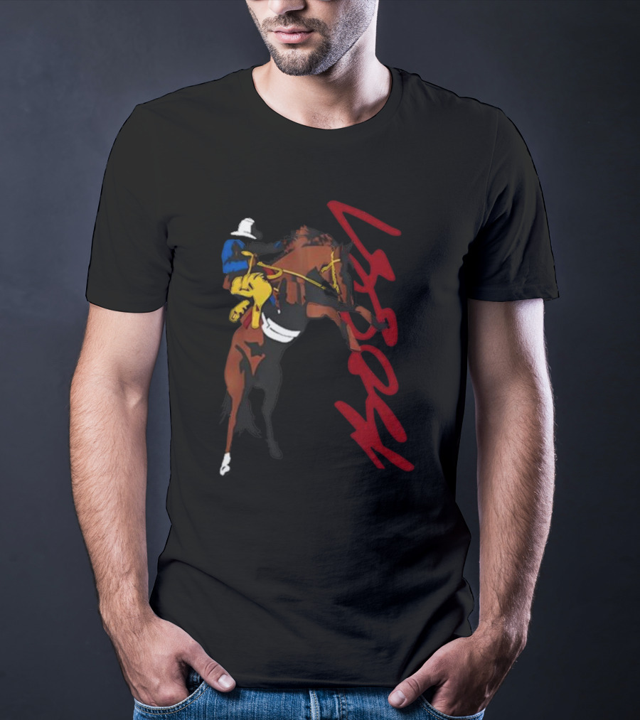 Bossi Cowboy Colorful Rodeo Horse Scene T-Shirt