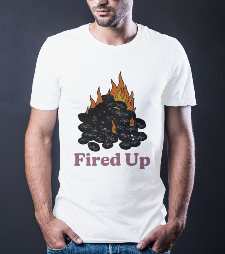 Fired Up Burning Coals And Flames T-Shirt