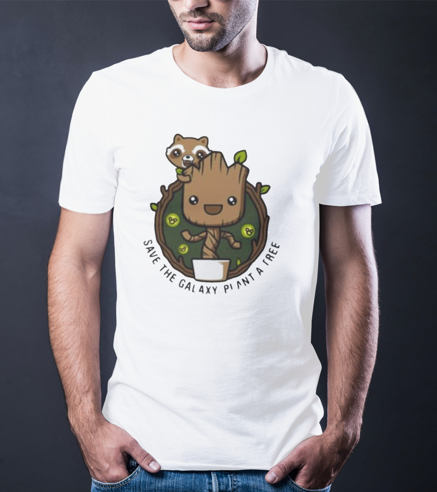 Save The Galaxy Plant A Tree Chibi Guardians Of The Galaxy T-Shirt
