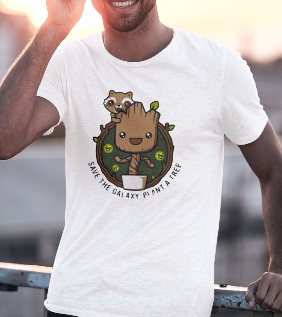 Save The Galaxy Plant A Tree Chibi Guardians Of The Galaxy T-Shirt