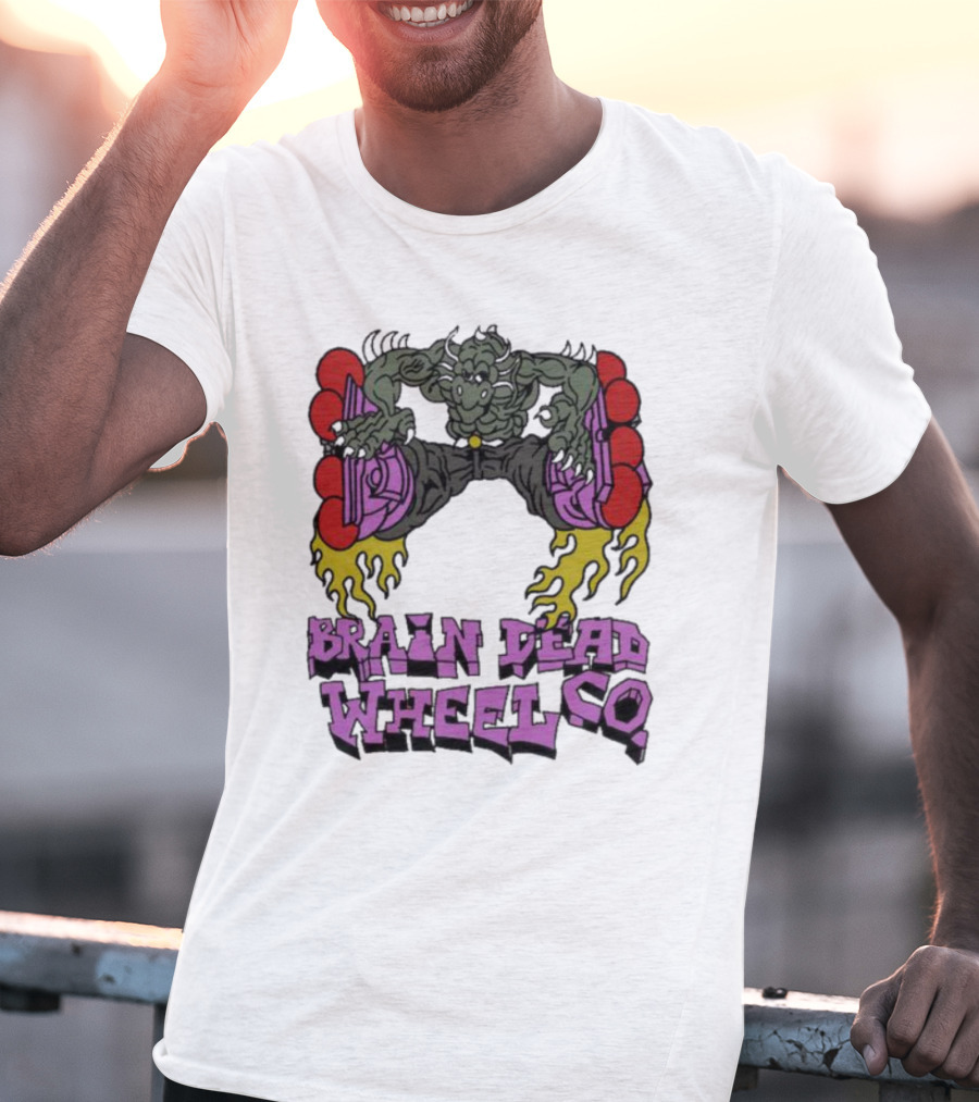 Brain Dead Wheel Co Dragon Skater T-Shirt