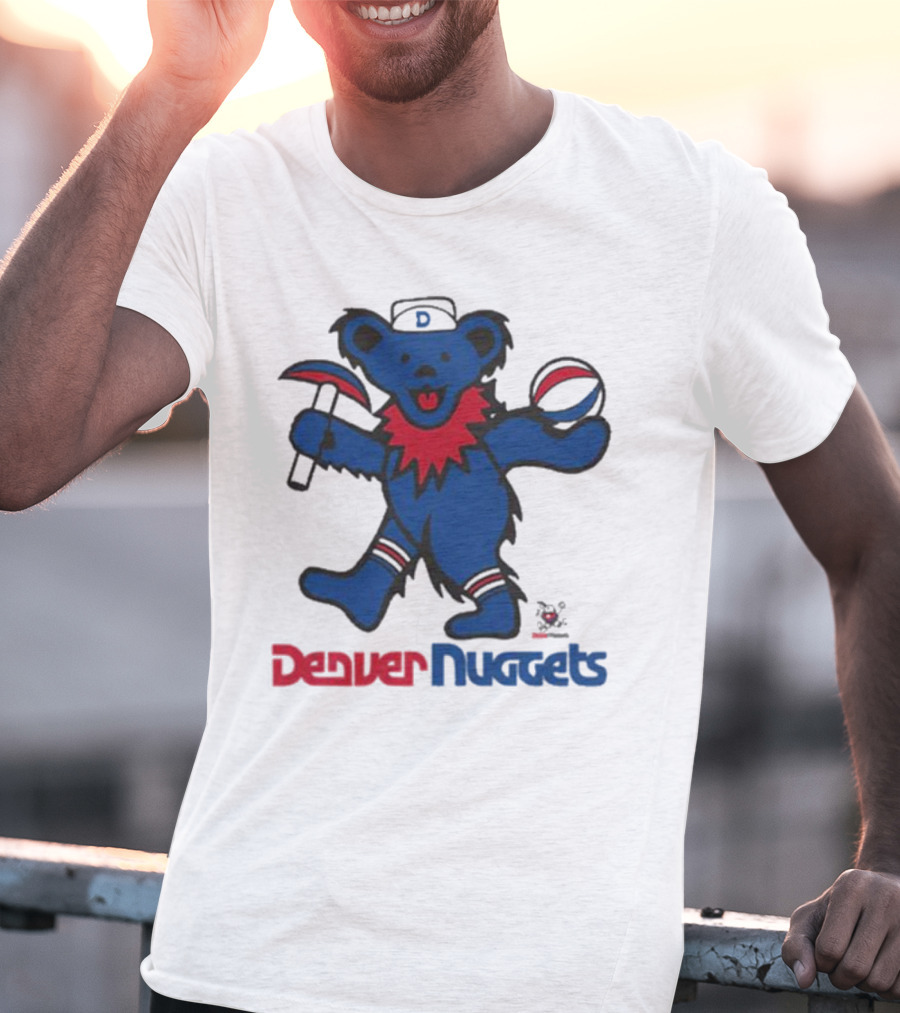 Denver Nuggets Grateful Dead Dancing Bear Basketball Axe T-Shirt