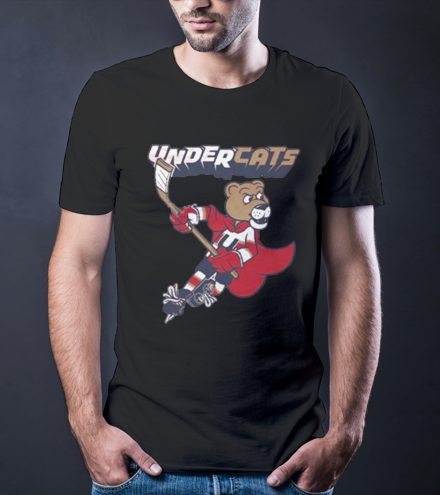 Undercats Bear Hockey Player With Cape T-Shirt