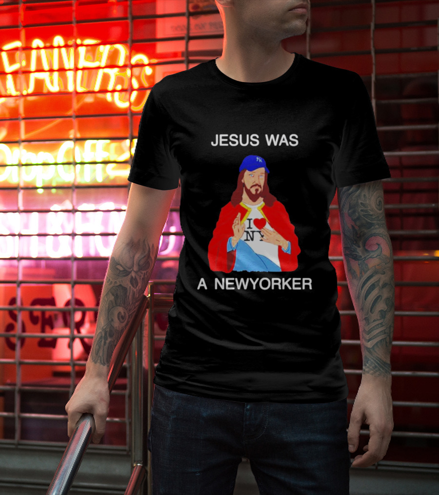 JESUS WAS A NEW YORKER I ❤️ NY Baseball Cap T-Shirt