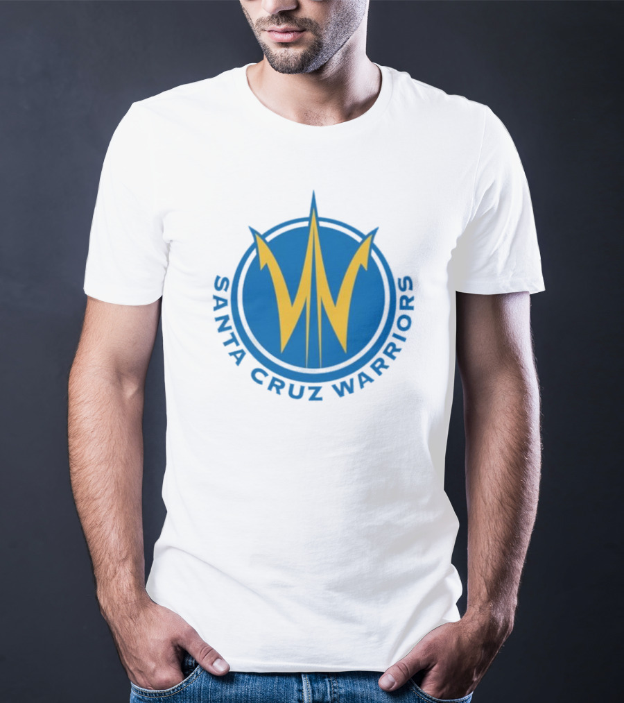 Santa Cruz Warriors Basketball Team Logo Blue And Yellow T-Shirt