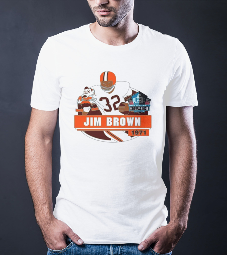 Jim Brown Pro Football Hall Of Fame 1971 Number 32 T-Shirt