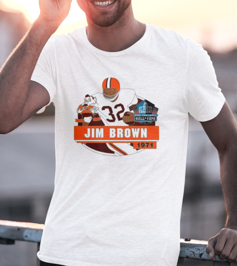 Jim Brown Pro Football Hall Of Fame 1971 Number 32 T-Shirt