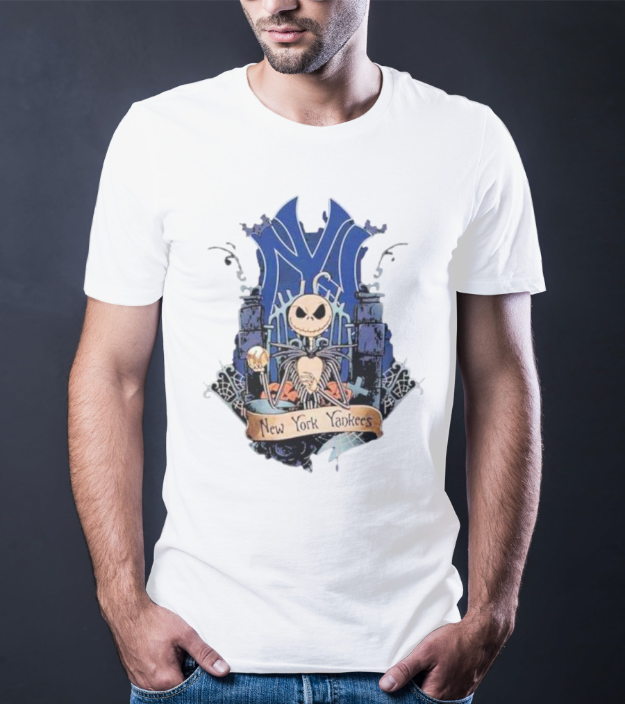 New York Yankees Jack Skellington MLB Halloween Baseball T-Shirt