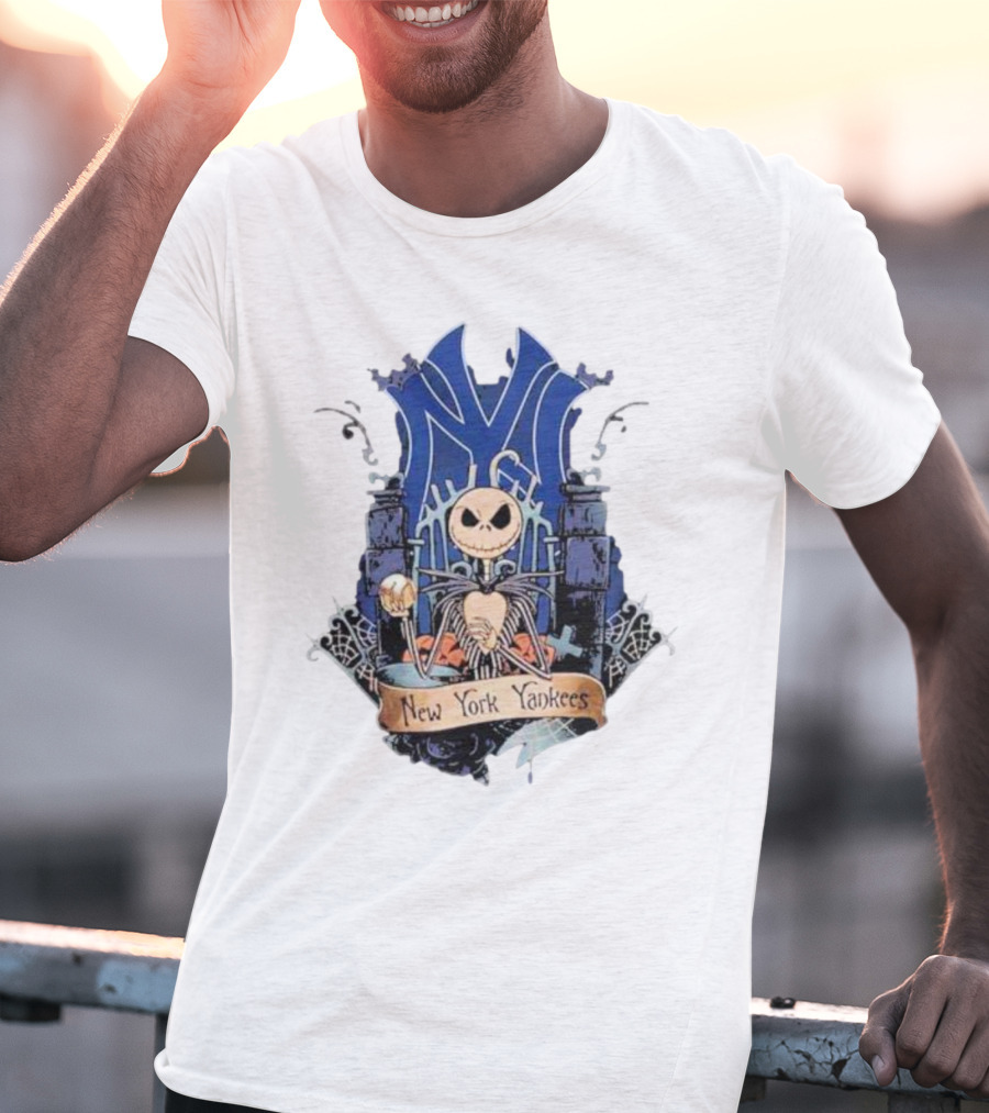 New York Yankees Jack Skellington MLB Halloween Baseball T-Shirt