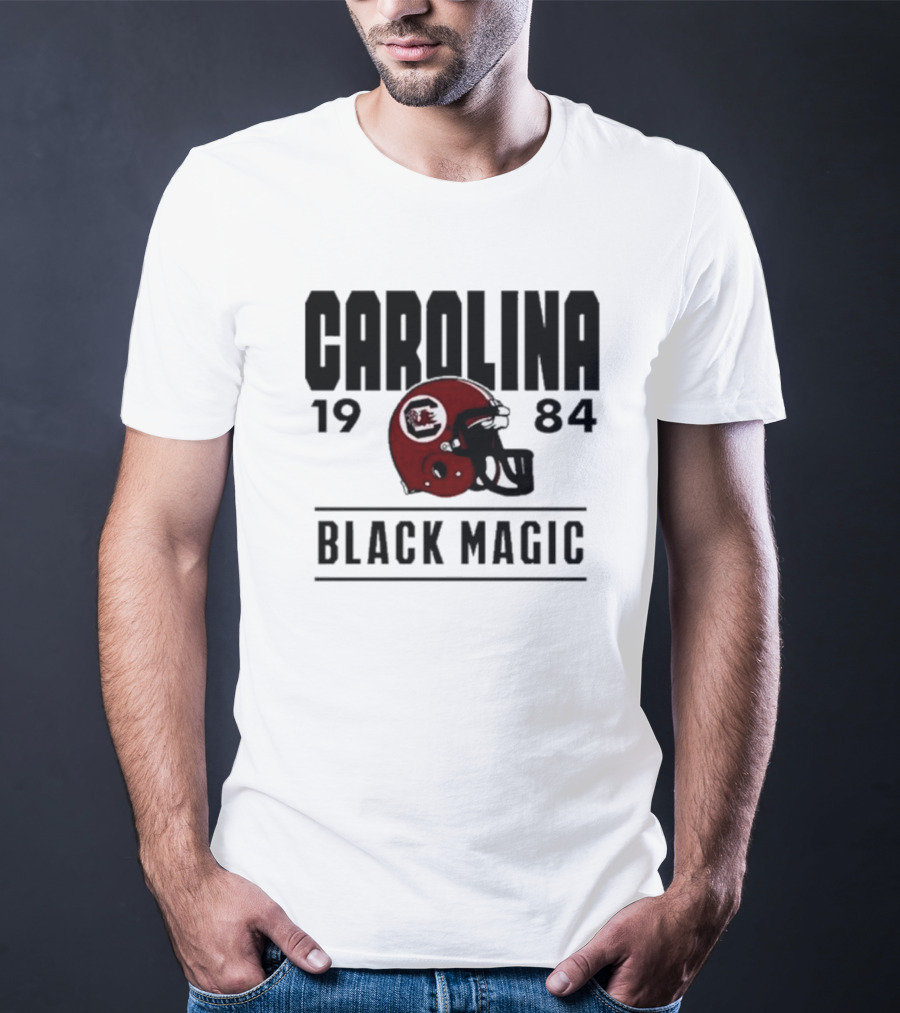 Carolina 1984 Black Magic Football Helmet T-Shirt