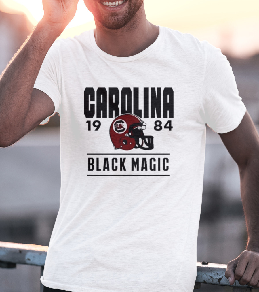 Carolina 1984 Black Magic Football Helmet T-Shirt