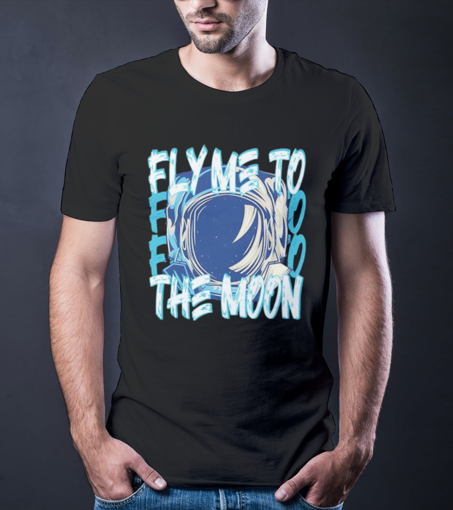 Fly Me To The Moon Astronaut Helmet Sky Stars T-Shirt