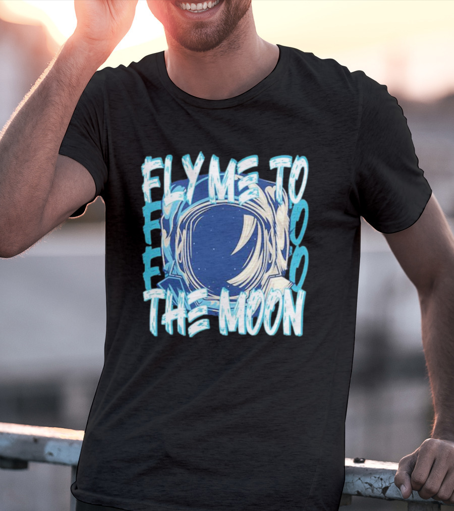 Fly Me To The Moon Astronaut Helmet Sky Stars T-Shirt