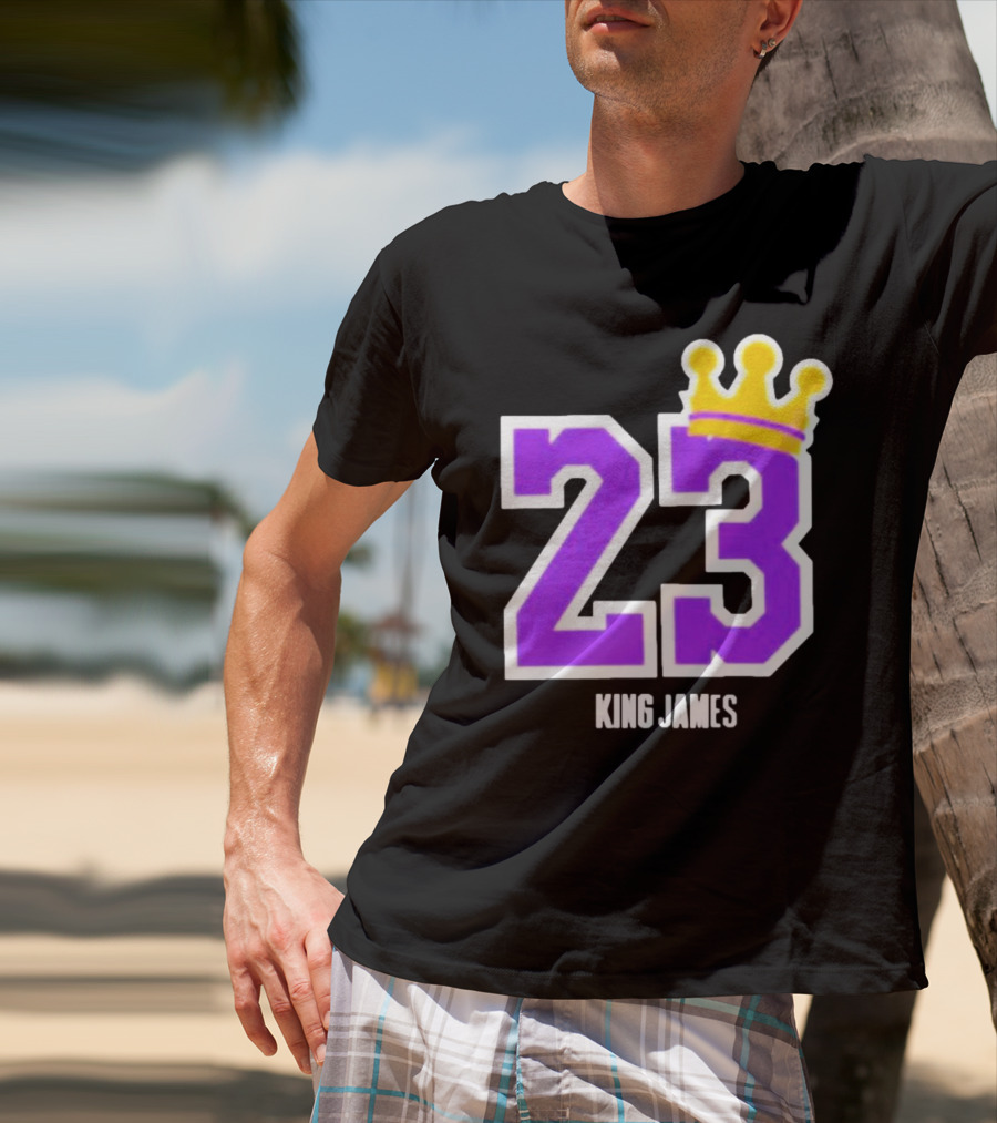 King Lebron James 23 Purple Crown La Lakers T-Shirt