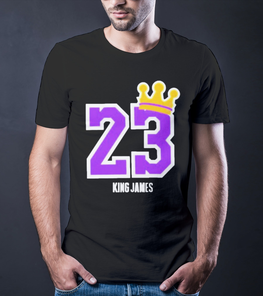 King Lebron James 23 Purple Crown La Lakers T-Shirt