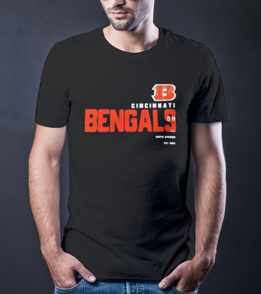 Cincinnati Bengals 13 Ohio Est 1968 Sports Team Tri-Blend T-Shirt