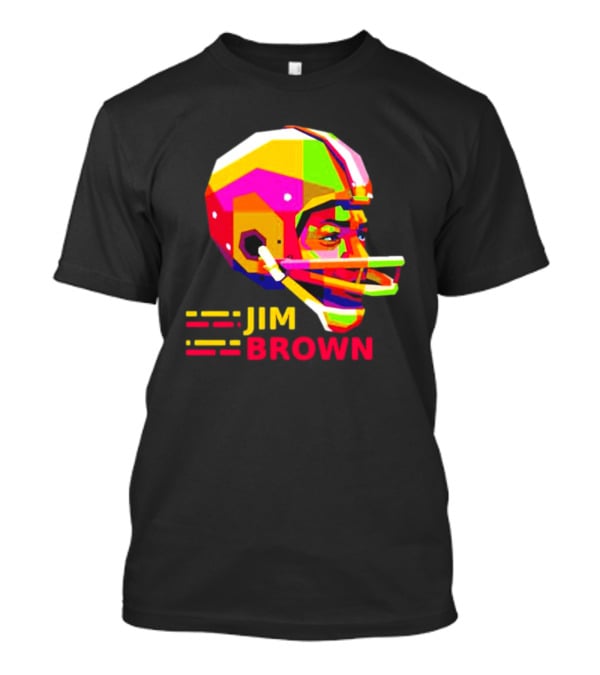 Jim Brown Vibrant Helmet Portrait Pop T-Shirt