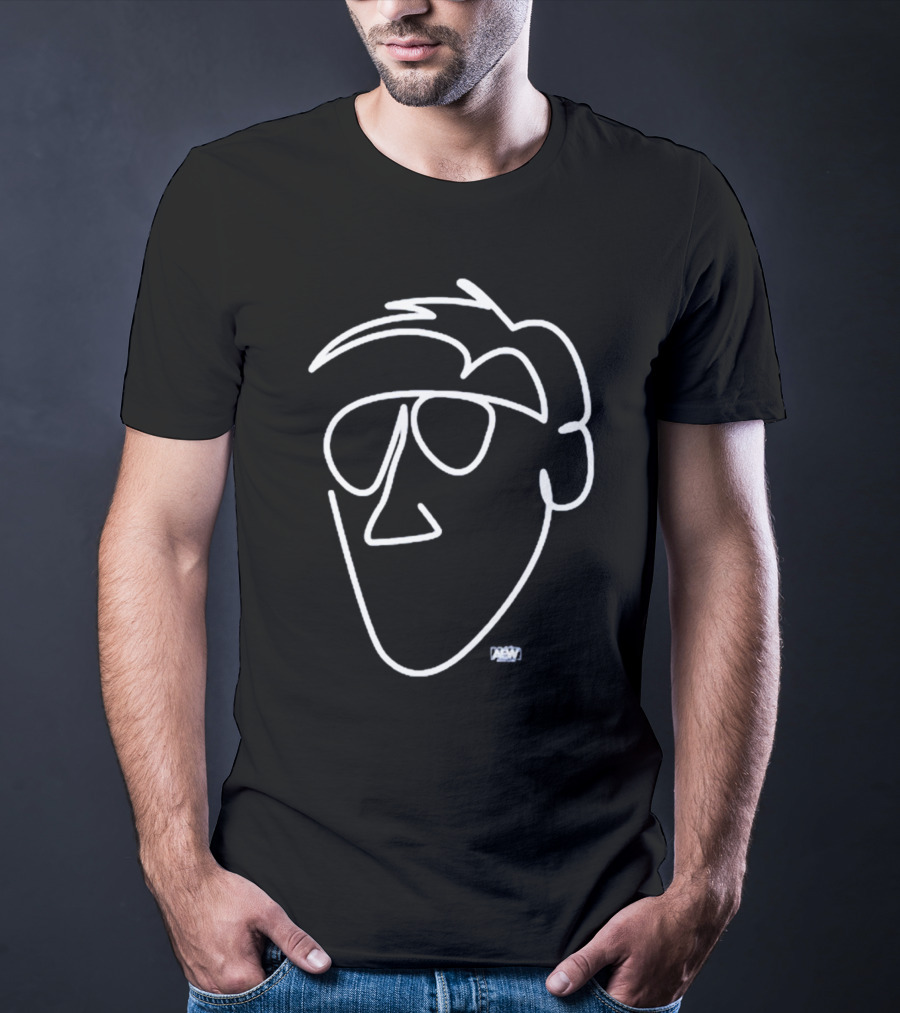 Cassidy One Line Art Abstract Face Glasses T-Shirt