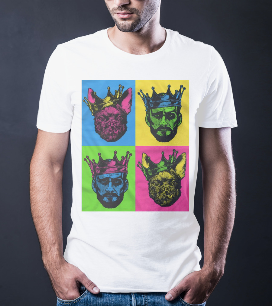 CM Punk King Pop Art Warhol Style Quad Crowned Faces T-Shirt