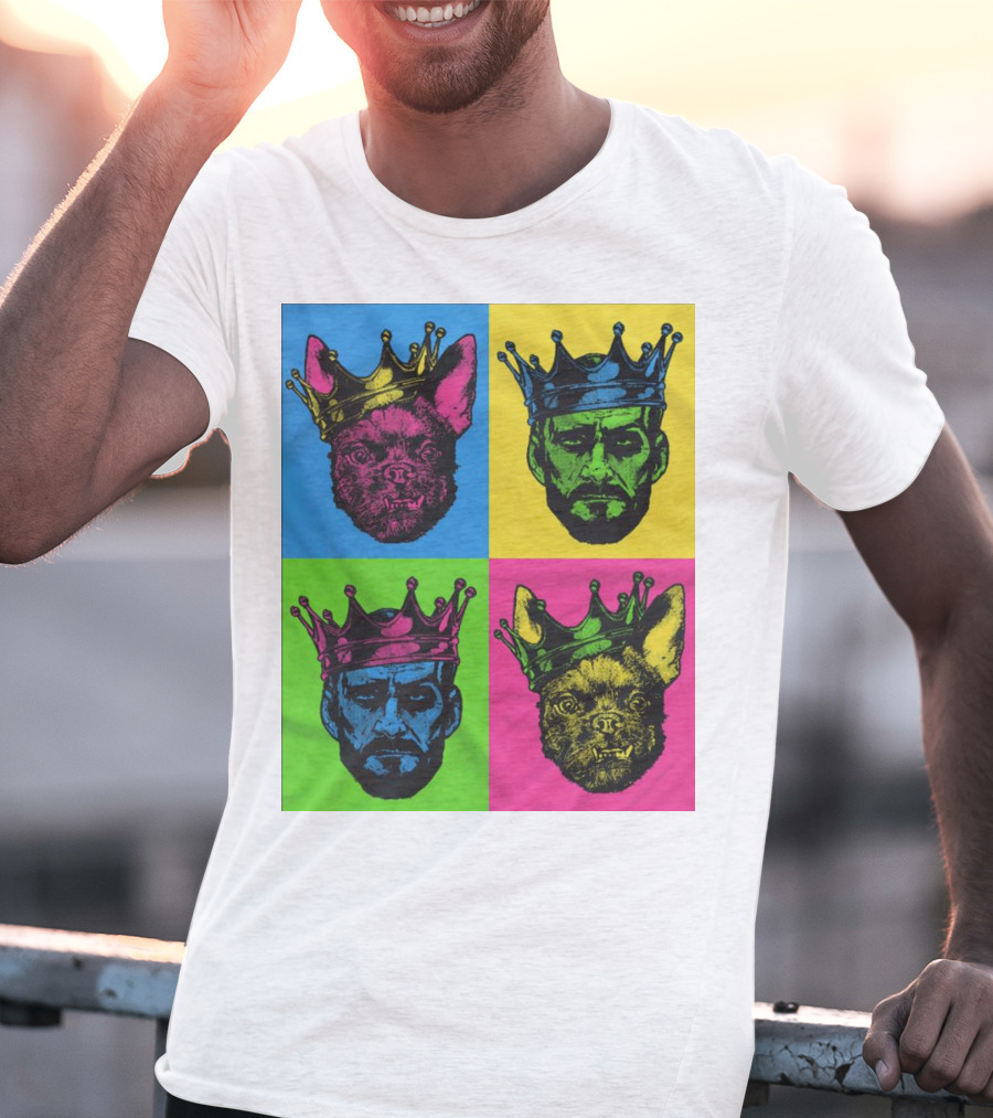 CM Punk King Pop Art Warhol Style Quad Crowned Faces T-Shirt