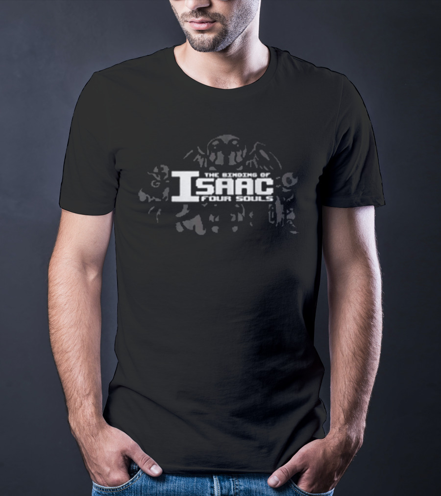 The Binding Of Isaac Four Souls Game Logo With Dark Character T-Shirt