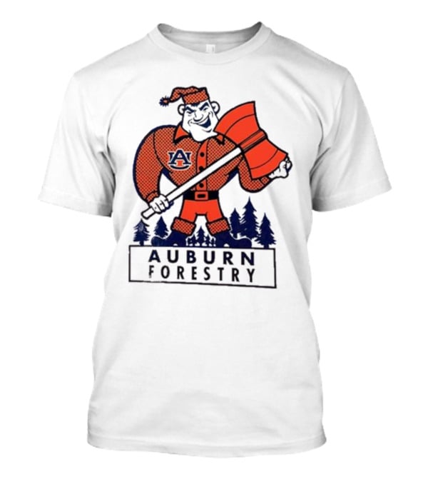 Auburn Forestry Lumberjack With Axe And Pine Trees T-Shirt
