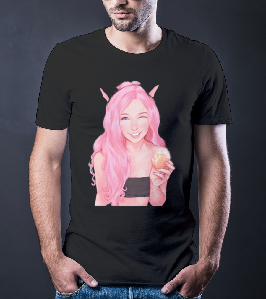 Belle Delphine Pink Hair Winking Holding Golden Egg Fantasy T-Shirt