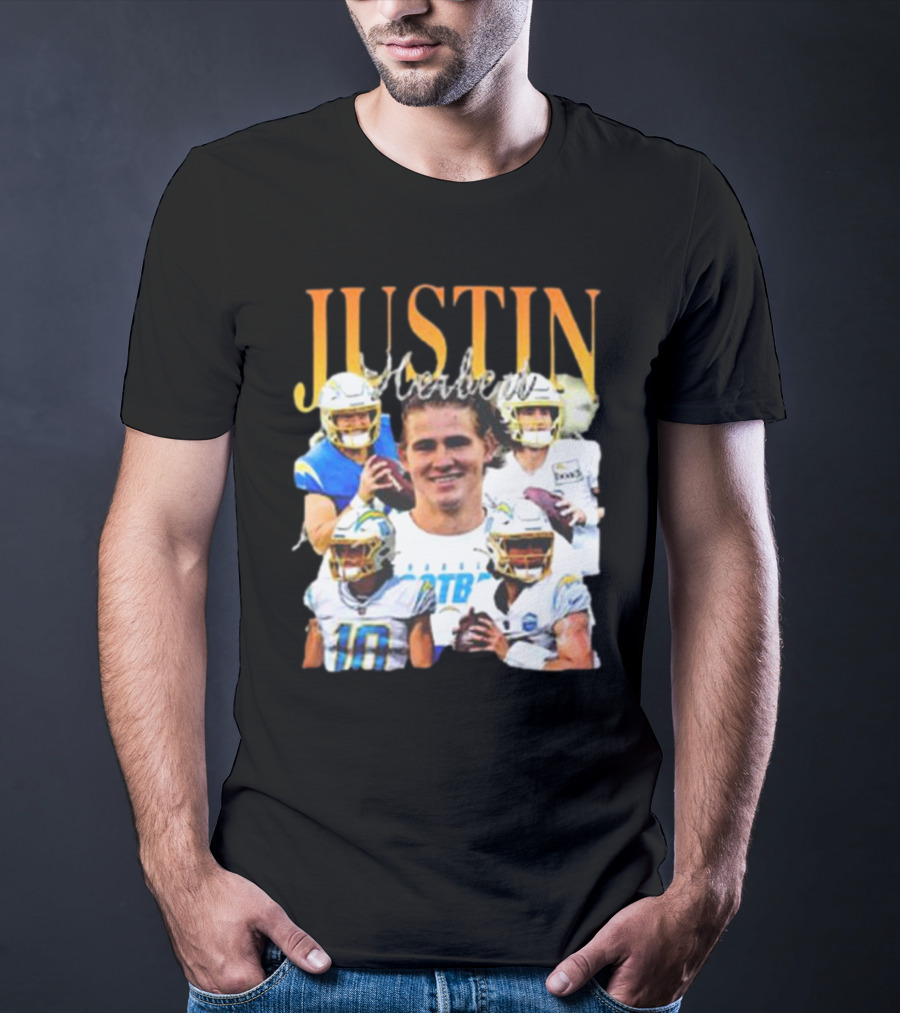 JUSTIN Herbert Chargers Quarterback Football Team Player T-Shirt