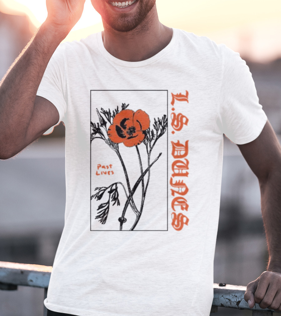 L.S. Dunes Past Lives Orange Flower T-Shirt