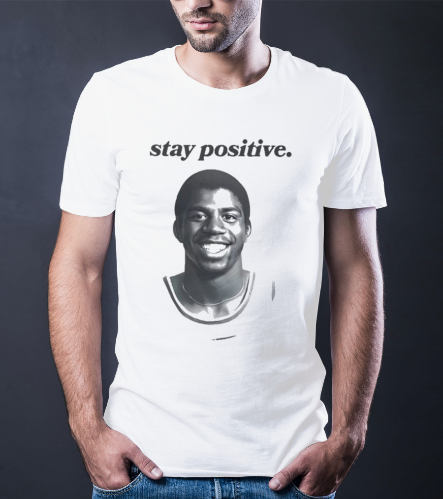 Magic Johnson Stay Positive Retro Basketball T-Shirt