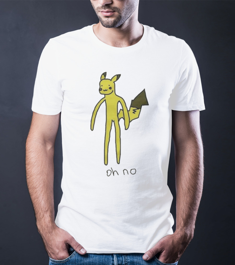 Pikachu Oh No Meme Long Limbed Yellow Character T-Shirt