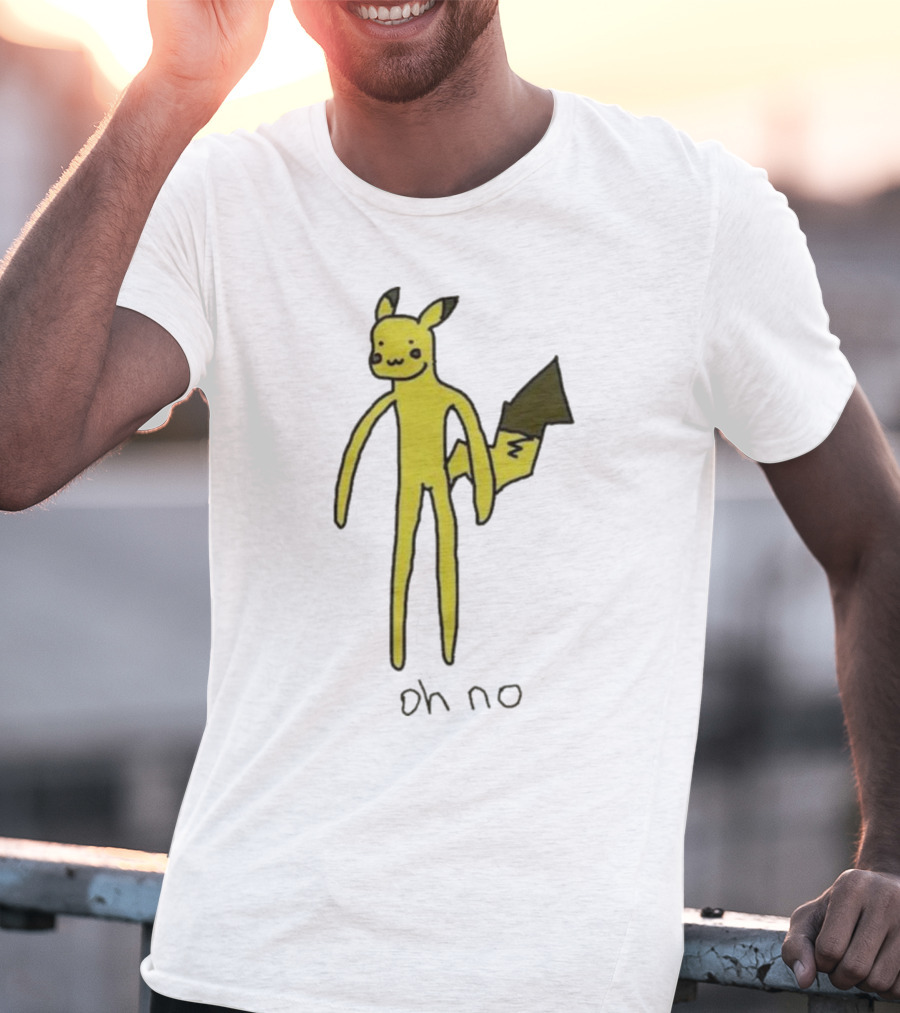 Pikachu Oh No Meme Long Limbed Yellow Character T-Shirt