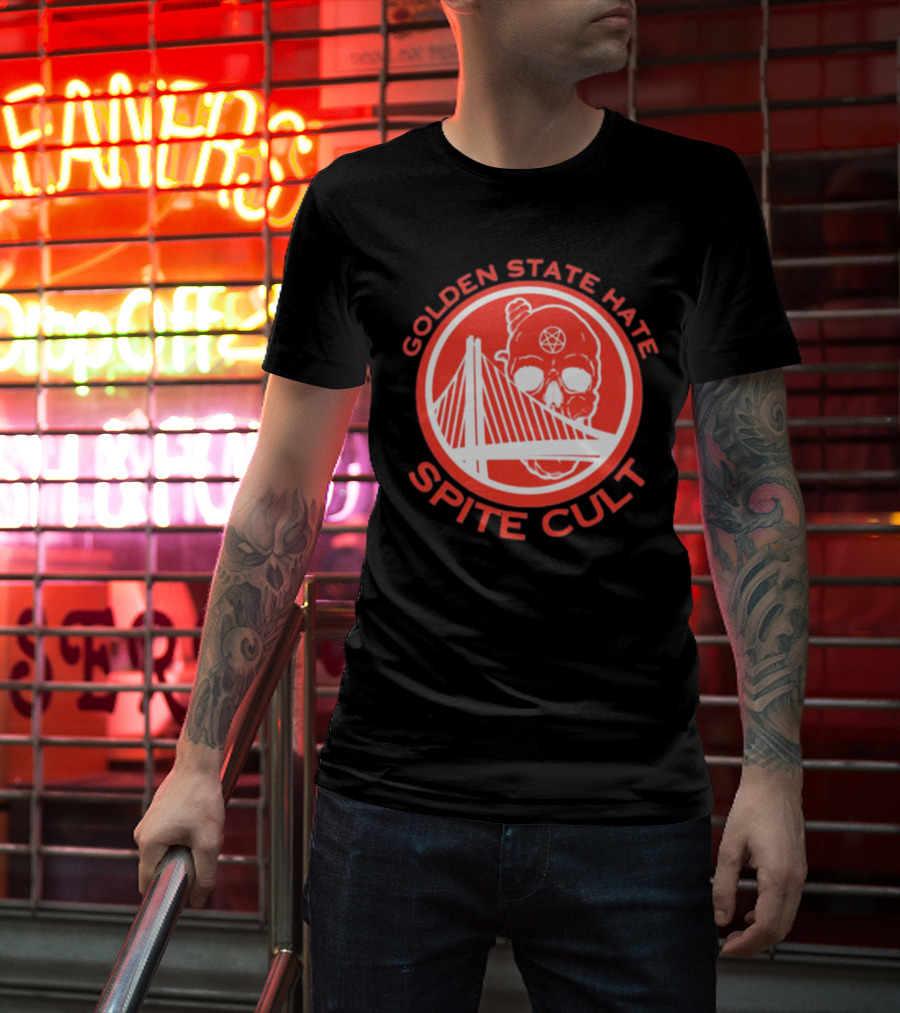 Golden State Hate Spite Cult Skull Bridge T-Shirt