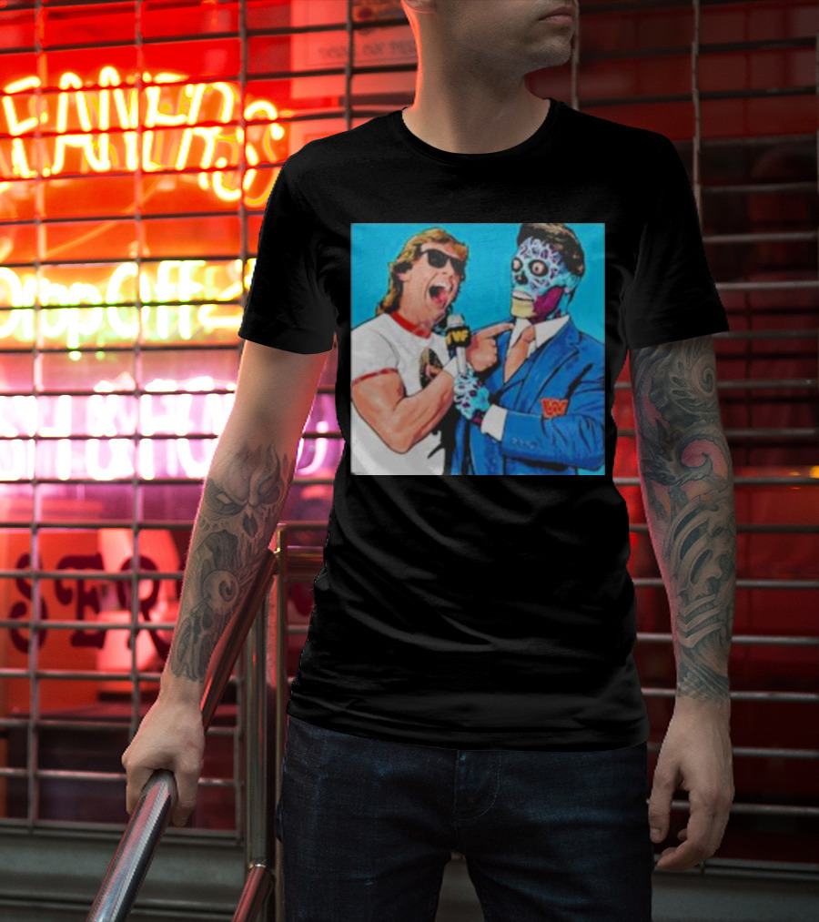 SquaredCircle They Live Wrestling Parody Comic T-Shirt