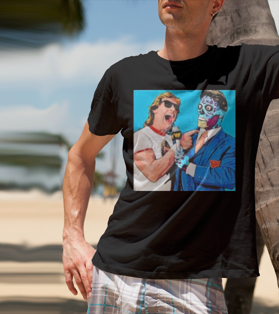 SquaredCircle They Live Wrestling Parody Comic T-Shirt