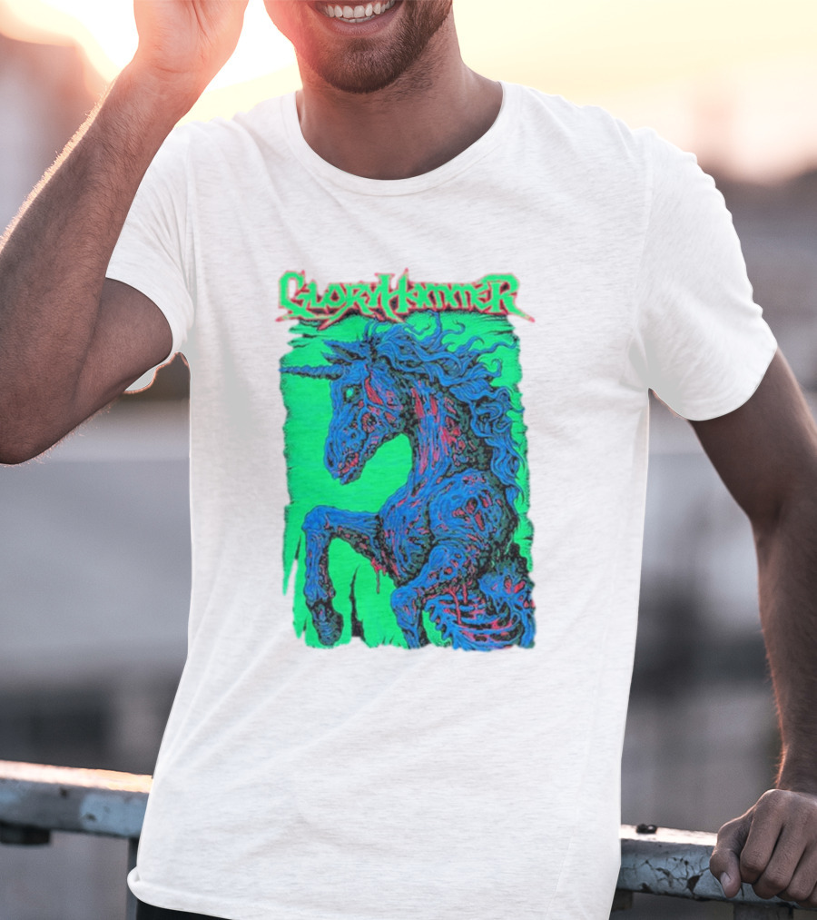 Gloryhammer Glowing Zombie Unicorn T-Shirt
