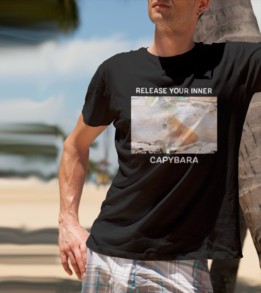 Gaijin Mommy Relaxation Vibes Release Your Inner Capybara Hot Springs T-Shirt