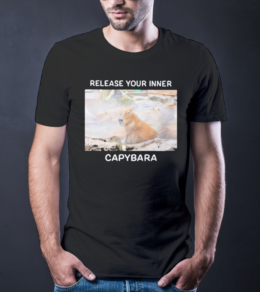 Gaijin Mommy Relaxation Vibes Release Your Inner Capybara Hot Springs T-Shirt