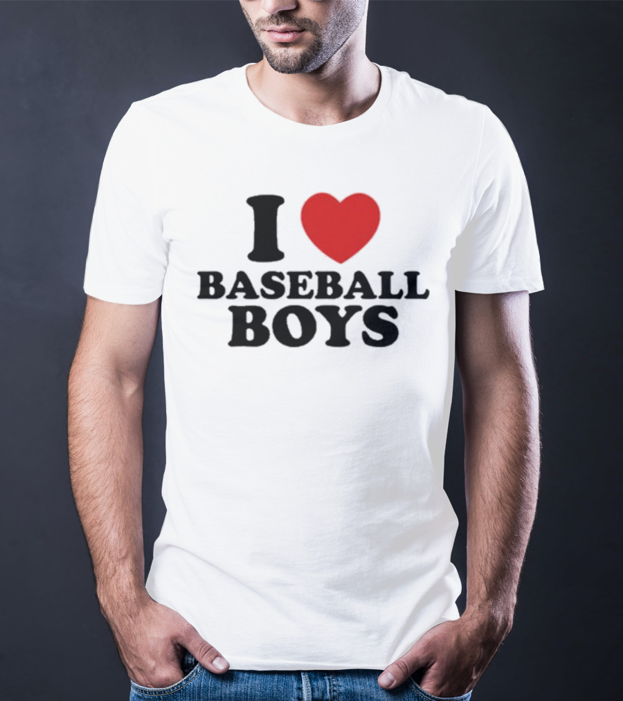 I Love Heart Baseball Boys T-Shirt