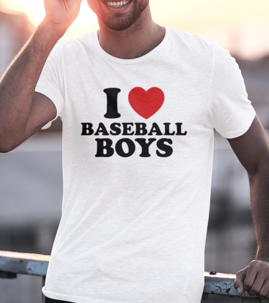 I Love Heart Baseball Boys T-Shirt