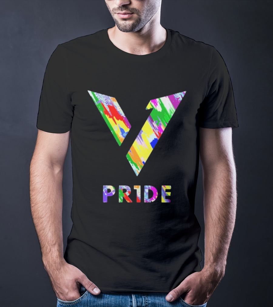 Love Is Love Version1 V Pride Rainbow Paint Splatter T-Shirt