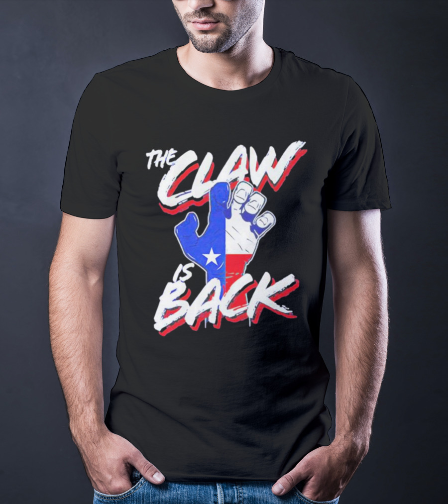 The Claw Is Back Texas Baseball Flag Fist T-Shirt