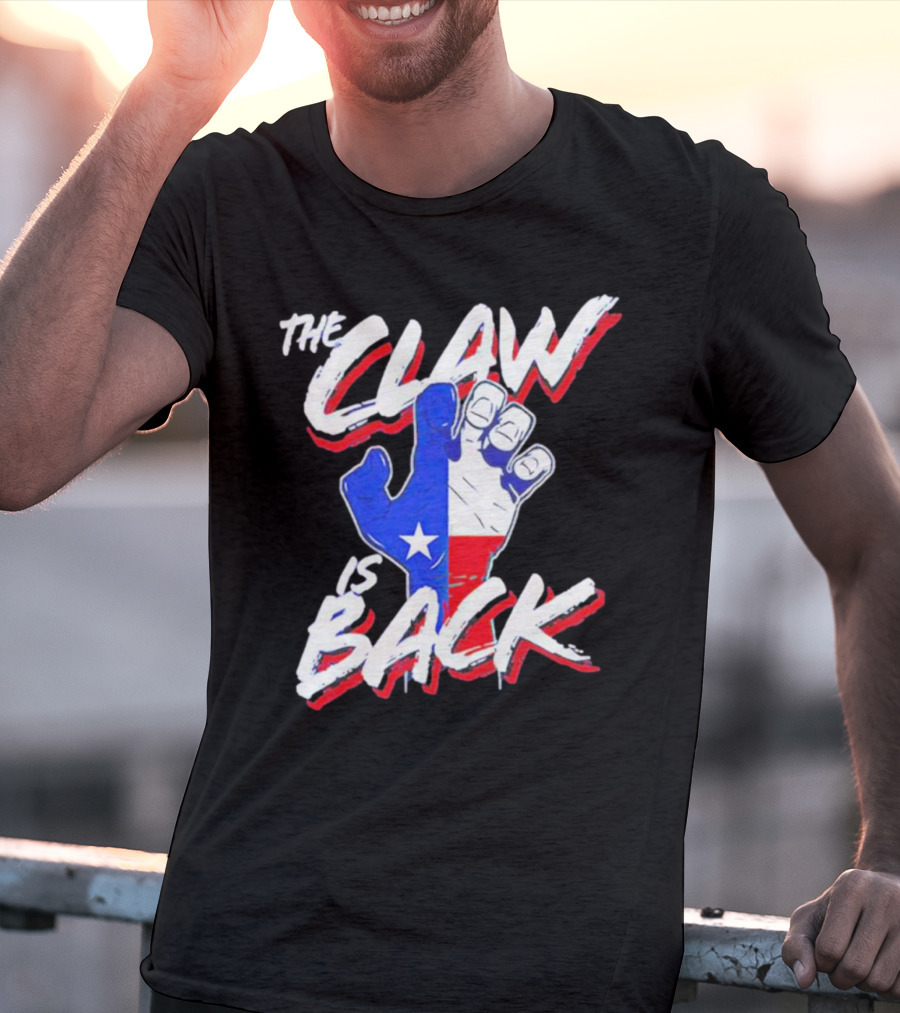 The Claw Is Back Texas Baseball Flag Fist T-Shirt