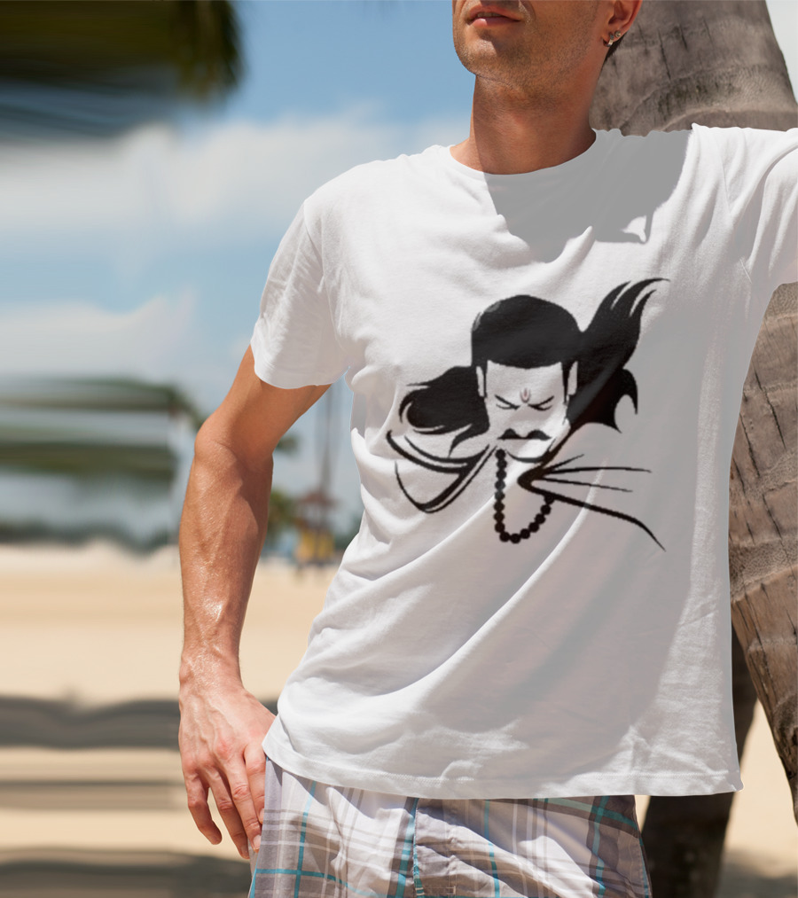 Prabhas The Lone Prince Adipurush Minimalist Silhouette With Red Tilak T-Shirt