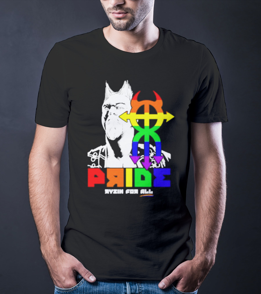Pride Ryzin For All Rainbow Symbol With Warrior T-Shirt