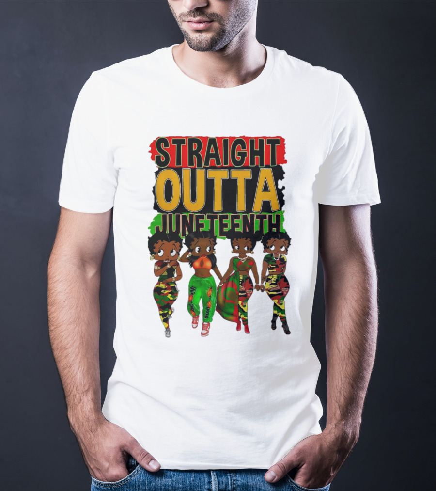 Straight Outta Juneteenth Black Women Celebration Fashion T-Shirt