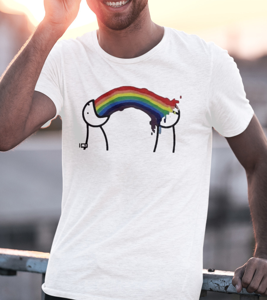 James Woods Sick Of It Rainbow Puke Meme T-Shirt