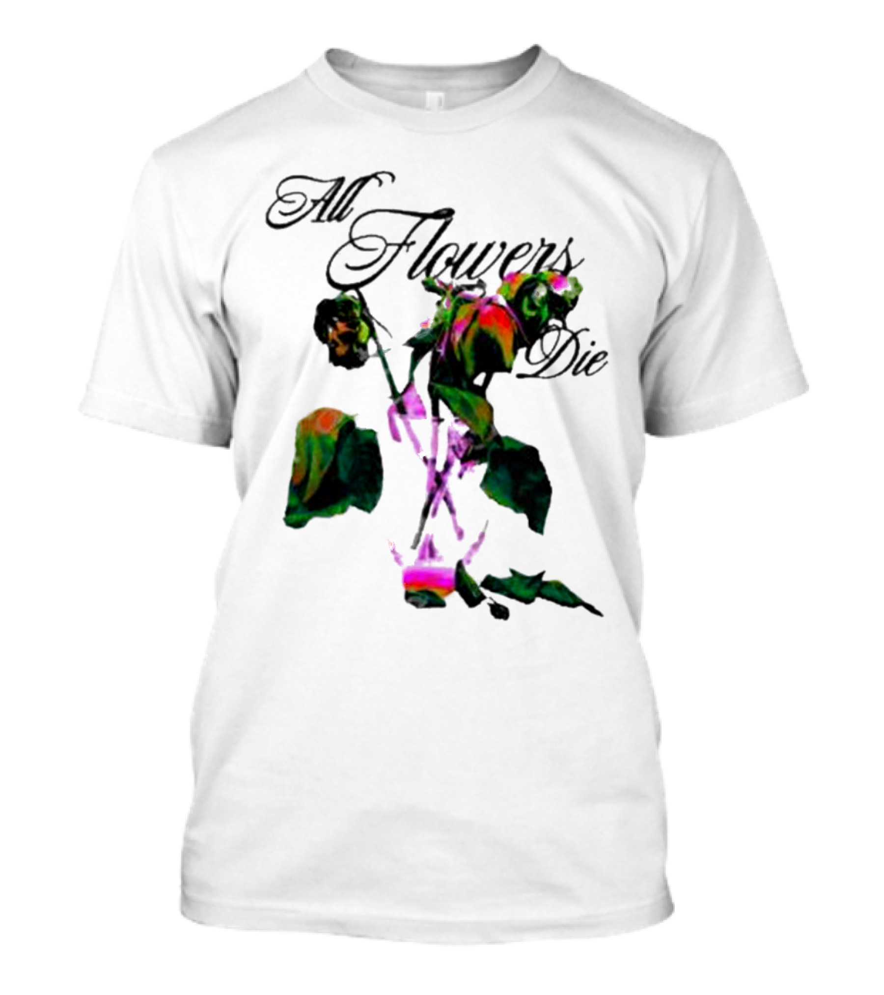 All Flowers Die Ekos Bigcartel Store Multicolored Wilted Roses T-Shirt